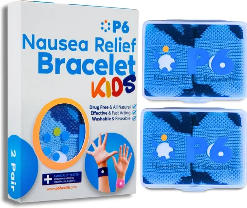 Vista 19 de P6 Bandas de mareo por movimiento para niños, pulseras para niños antináuseas, crucero por mar, viajes, enfermedades del automóvil, alivio natural