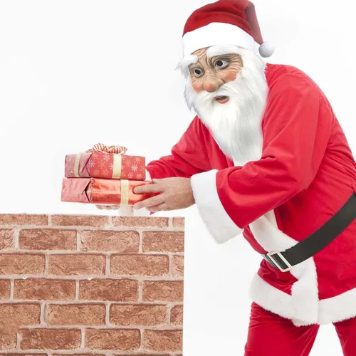 Vista 6 de molezu - Máscara de Papá Noel para disfraz de Navidad para adultos
