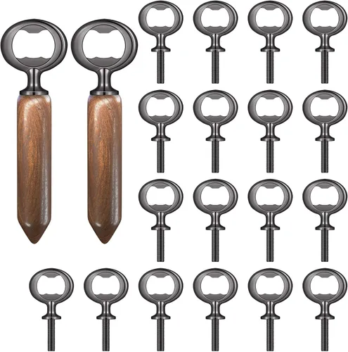 Vista 8 de Kit de abridor de botellas de metal, 10 piezas de insertos de acero inoxidable, accesorios para abridor de cerveza DIY, insertos negros planos