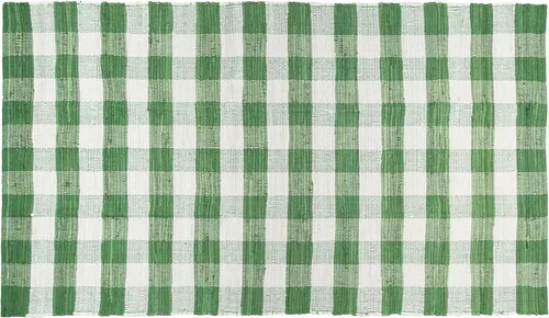 Vista 9 de GLAMBURG Alfombra de cuadros de búfalo de algodón lavable, tapete de bienvenida a cuadros tejida a mano 18x30 para cocina, baño, porche, lavandería