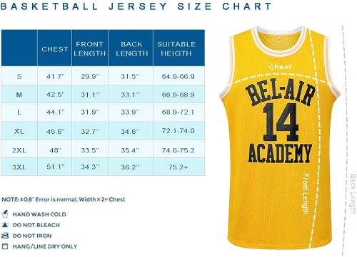 Vista 7 de Generies 14 The Fresh Prince of Bel Air Academy - Camiseta de baloncesto para hombre color negro Amarillo