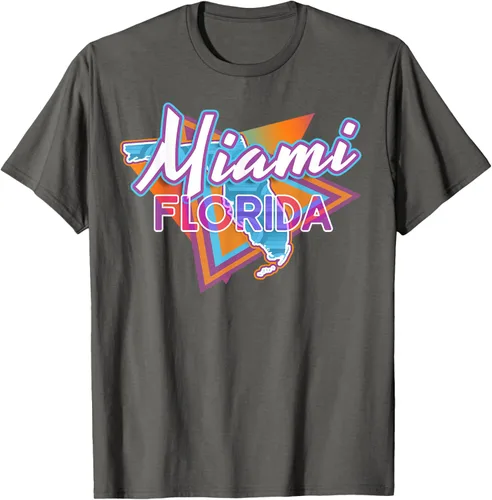 Vista 43 de Camiseta retro vintage de Miami Florida, Negro, S