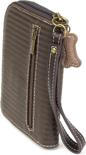 Vista 3 de CHALA Bolsos - Cartera con cremallera alrededor pulsera 8 ranuras para tarjetas de crédito monedero resistente para mujer