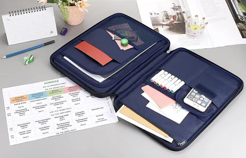 Vista 3 de BTSKY Organizador universal A4 para documentos, impermeable, organizador de equipo de viaje, con cremallera, bolsa de archivos de documentos