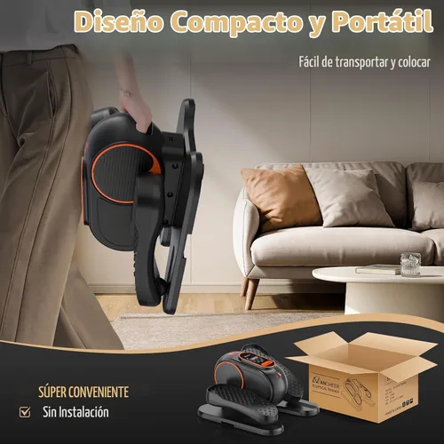 Vista 7 de ANCHEER Máquina elíptica para debajo del escritorio, ejercitador elíptico eléctrico de piernas para personas mayores con 12 velocidades y control