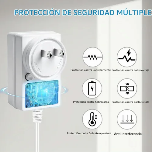 Vista 7 de Adaptador de fuente de alimentación de 12 V, 2 A, convertidor de 24 W CA/CC de 100 V-240 V a 12 voltios y extremos de cable desnudo + terminales