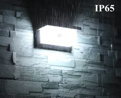 Vista 4 de iKenta Luces de porche al aire libre con sensor de movimiento, 18 W, 6000 K, IP65, impermeable, iluminación exterior para exteriores, aplique de Luz