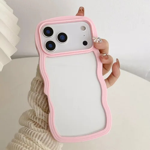 Vista 46 de QLTYPRI Funda compatible con iPhone 7/8/SE, bonita funda transparente con marco ondulado rizado para niñas y mujeres, funda protectora de TPU