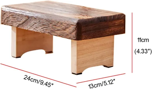 Vista 2 de Taburete bajo de madera plegable, estilo japonés, muebles tradicionales portátiles para el hogar, taburete tatami