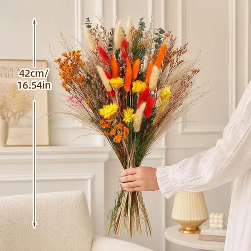 Vista 4 de Flores secas naturales DIY conjunto de flores boho a granel