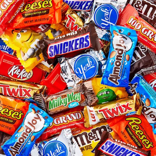 Vista 2 de Caramelos de chocolate a granel envueltos individualmente – Mezcla de dulces de chocolate a granel – Caramelos surtidos – Caramelo de piñata – Bolsa