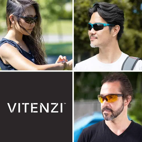 Vista 6 de VITENZI Gafas de visión nocturna para hombres y mujeres, antirreflejos, seguridad para conducción nocturna, lentes de sol tintados amarillos HD Roma