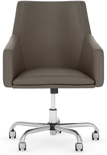 Vista 3 de Bush Business Furniture London - Silla de cuero con respaldo medio en gris lavado, solución de asiento moderna para el hogar o el espacio de trabajo