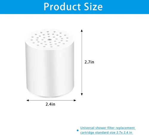 Vista 2 de Paquete de 4 filtros de ducha de 22 etapas, filtro de ducha universal que elimina metales pesados, compatible con diseños similares