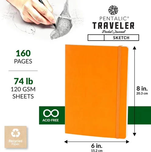 Vista 3 de Cuaderno de bocetos Travelers Dot Grid Pentalic Art, libre de ácidos
