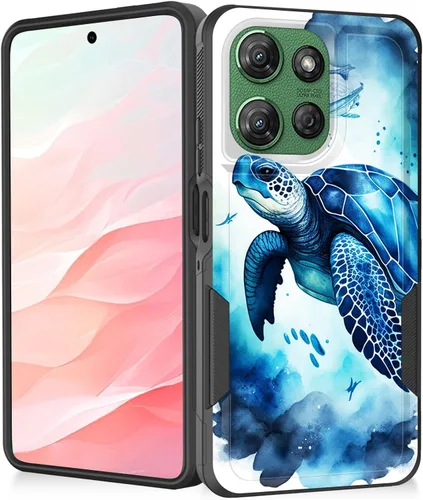 Vista 46 de Funda para Moto G Play 4G 2024, resistente de doble capa híbrida de policarbonato duro, goma suave, a prueba de golpes, funda protectora resistente