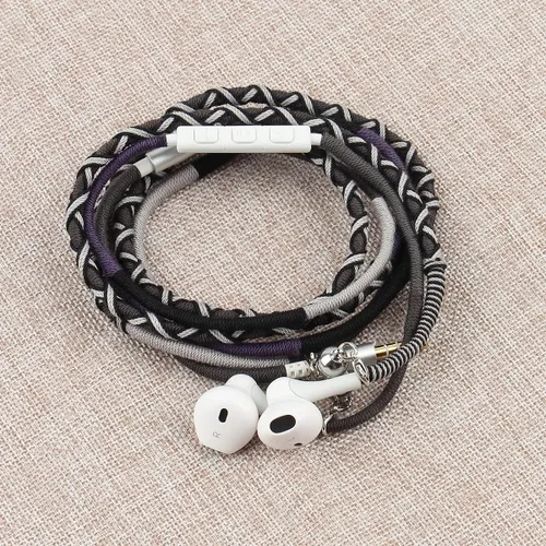 Vista 4 de Auriculares intrauditivos Jack de 0.138 in con micrófono, cable sin enredos, sonido pesado, pulsera de graves estéreo compatibles con auriculares