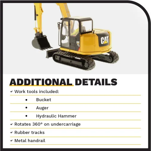 Vista 5 de Mini excavadora hidráulica Caterpillar 308E2 CR SB - Serie High Line de Diecast Masters - 85239