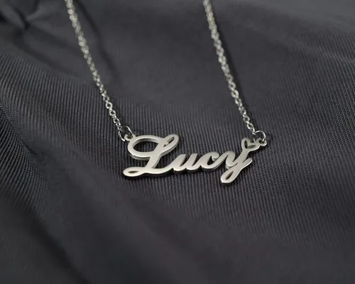 Vista 7 de Collares con nombre personalizado, chapados en oro de 18 quilates, lindo dije de corazón de amor para mujeres y niñas, regalo de Navidad, Metal
