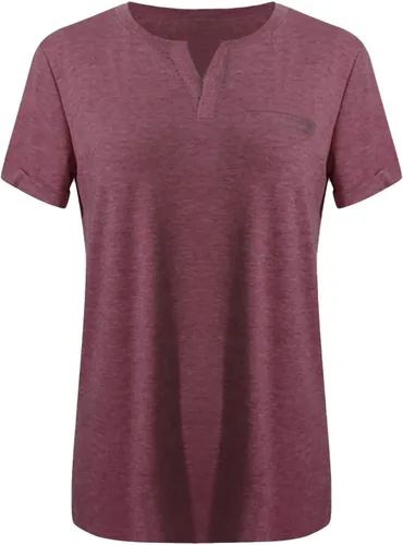 Vista 4 de Camisetas de algodón de verano 2023 para mujer, de manga corta, cuello en V, holgadas, básicas, cómodas, para entrenamiento