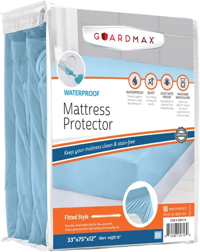 Vista 50 de Guardmax Protector de colchón de punto de punto tamaño individual XL, funda de colchón impermeable y a prueba de ácaros con bolsillos elásticos