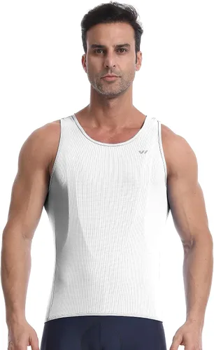 Vista 3 de Lo.gas Camiseta de ciclismo sin mangas para hombre, capa base de ciclismo transpirable y ligera con bolsillo trasero chaleco deportivo