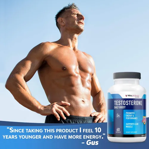 Vista 5 de Real Science Nutrition Daily Boost - Potenciador de testosterona para hombres, suplemento más fuerte para el crecimiento muscular, culturismo