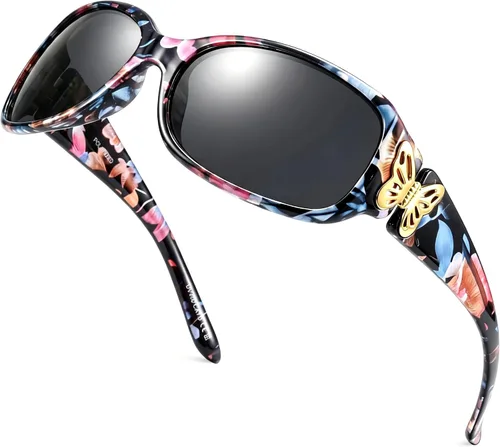 Vista 18 de LVIOE - Lentes de sol polarizadas para mujer, decoración de mariposa a la moda, para conducir y pescar - 99.99% de protección UV