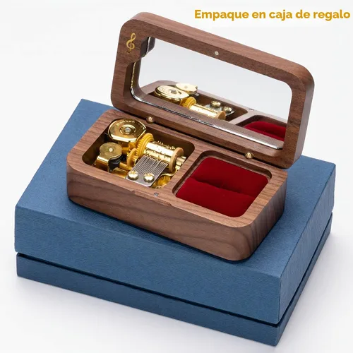Vista 3 de BELLA GLOBE Caja de música Cant Help Falling in Love para esposa, caja de anillos, regalos de cumpleaños para ella, regalos de joyería