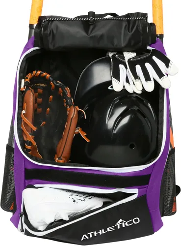 Vista 10 de Athletico - Mochila para bate de béisbol, mochila para equipamiento y accesorios de béisbol, T-Ball y sóftbol para jóvenes y adultos Para guardar