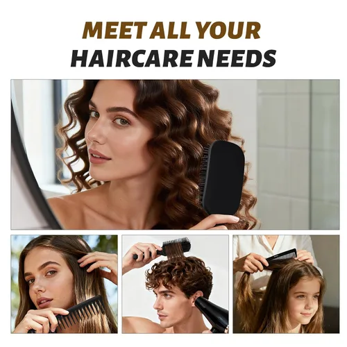 Vista 7 de Cepillo de pelo Balon para mujeres y hombres, juego de cepillo de paleta de 4 piezas, cepillo desenredante, peine para cabello largo, grueso, fino