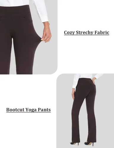 Vista 27 de Safort Pantalones de yoga con entrepierna de 28" 30" 32" 34"más amplios en la parte inferior para botas altas, 4 bolsillos, UPF50+