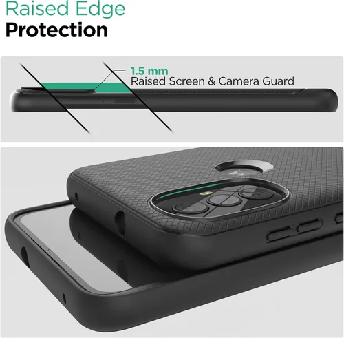 Vista 3 de ENCASED Funda Thin Armor para Moto G Power 2022 Funda de agarre delgada, negro mate (Motorola G-Power 2022)