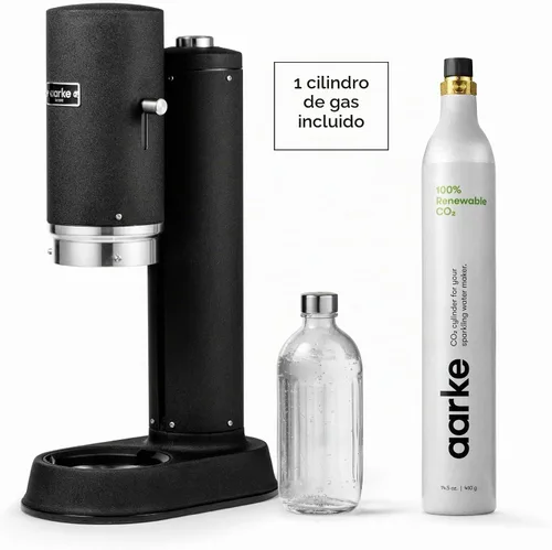 Vista 2 de Aarke Carbonator Pro, Máquina para Agua Espumosa y Carbonatada, Acero Inoxidable con Botella Reutilizable de Vidrio, Volumen 800 mL/27 fl oz