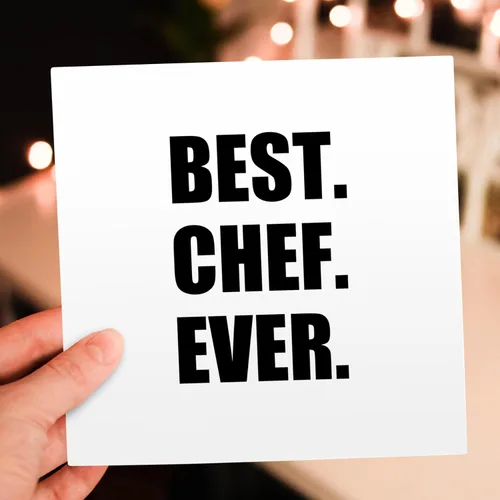 Vista 6 de Best Chef Ever - Regalos de texto para el mejor cocinero del mundo, tarjeta de felicitación, 6 x 6 pulgadas, individual (gc_179767_5)