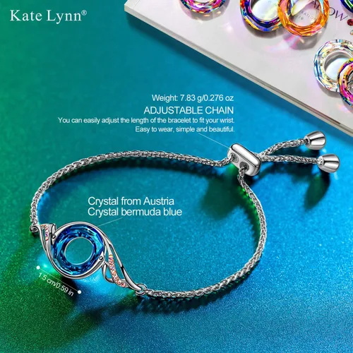 Vista 2 de Kate Lynn Rise From the Ashes Phoenix Bracelet Made with Crystals from Austria, Adjustable Slider Bracelet for Women, Packaged with Jewelry Box
