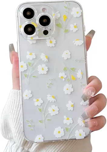 Vista 8 de Lovmooful Funda para iPhone 16 Pro, diseño floral transparente, flor negra