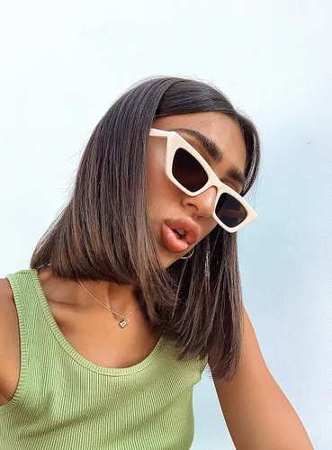 Vista 5 de VANLINKER Pequeñas gafas de sol de ojo de gato delgadas de moda para mujer, sombra cuadrada pequeña retro VL9555