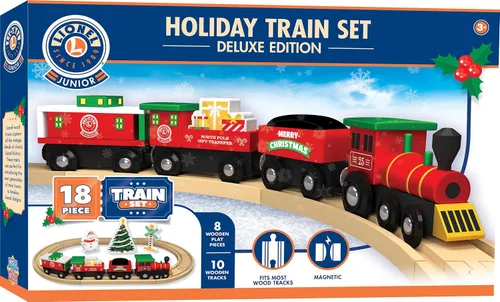 Vista 8 de MasterPieces Lionel - Juego de tren de madera original de 3 piezas, motor de vapor original, juguete para niños y niños con licencia