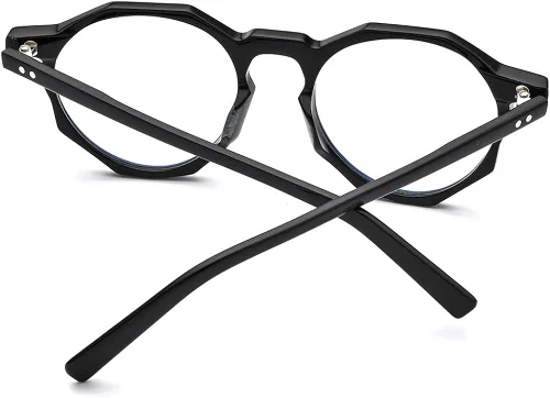Vista 6 de HEPIDEM Gafas de acetato para hombre marco de anteojos ópticos de miopía redondo retro vintage