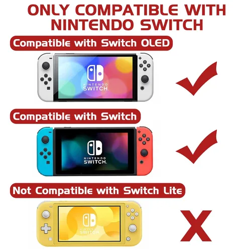 Vista 6 de SIKEMAY Switch Case Accessories Bundle Compatible with Nintendo Switch OLED 10 in 1 Carrying Case Includes Screen Protector, Console Grip, Clear