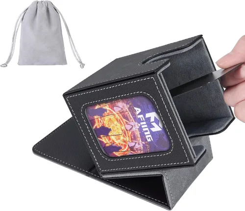 Vista 26 de AFIING MTG Caja de Mazo para Commander Display, Caja de Cartas que Cabe 100 Cartas con Doble Funda, Caja de Almacenamiento Magic Commander TCG con 2