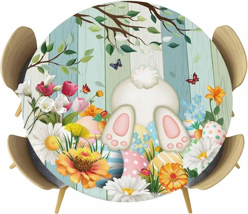 Vista 22 de Mantel Ajustado de Hongos para Mesa Redonda, Cubierta de Mesa de Cocina Botánica Pastoral Floral con Borde Elástico Tela Impermeable, Cubiertas Negro
