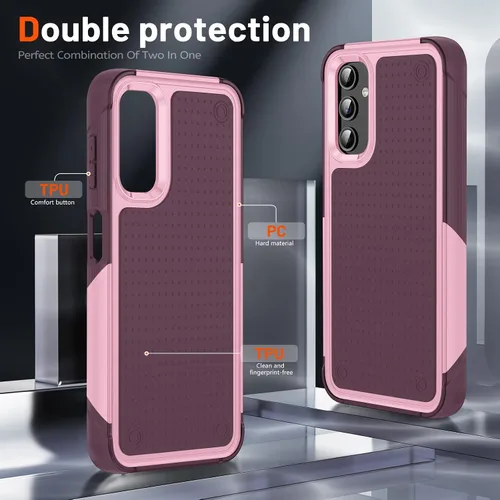 Vista 3 de Asuwish Funda protectora para Samsung Galaxy A14 5G con protector de pantalla de vidrio templado y accesorios de celda, protección de doble capa