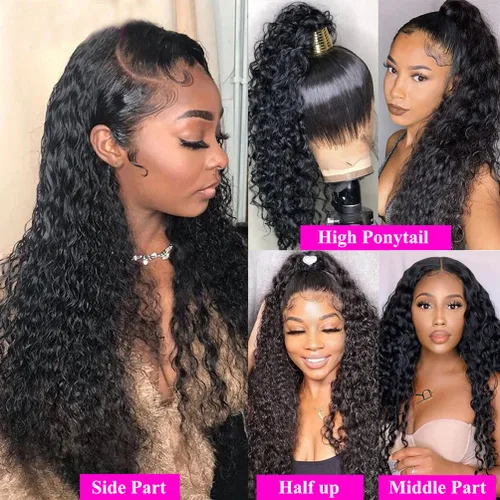 Vista 7 de Paquetes de ondas profundas con cierre (12, 14, 16 + 10 raya libre) 12A 100% sin procesar, paquetes de cabello humano virgen brasileño con cierre