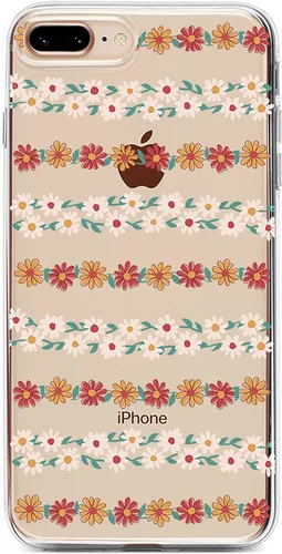 Vista 28 de Casely Funda para iPhone 6/7/8 Plus Bosque floral Flor de cerezo rojo Diseño clásico ultra delgado Flor de cerezo rojo floral