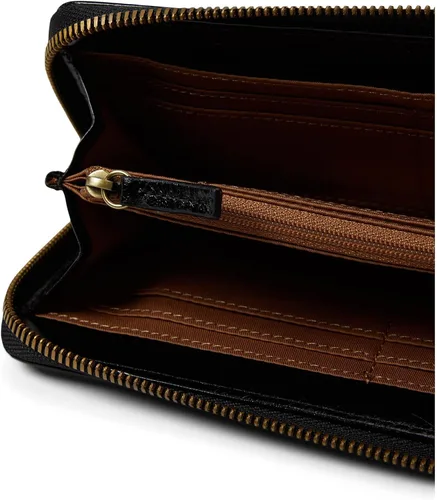 Vista 3 de HOBO Max - Cartera grande con cremallera alrededor para mujer, construcción de cuero con forro de algodón, cartera inteligente y moderna, Negro