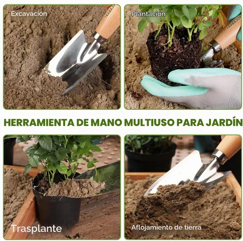 Vista 7 de WORKPRO Paleta de mano de jardín de 11", acero inoxidable pulido resistente
