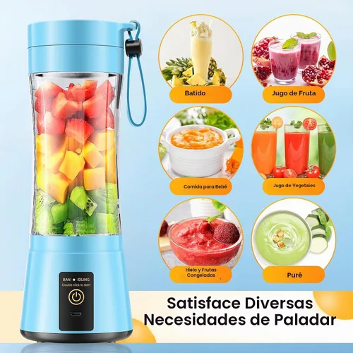 Vista 2 de Licuadora portátil de tamaño personal para hacer batidos - Mini licuadora Azul