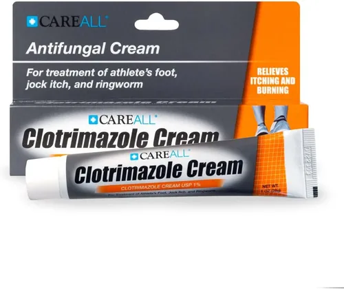 Vista 5 de CareAll Crema antifúngica clotrimazol 1% USP 1.0 oz. (paquete de 4), cura la mayoría de los pies de atleta, picor y tiña, en comparación